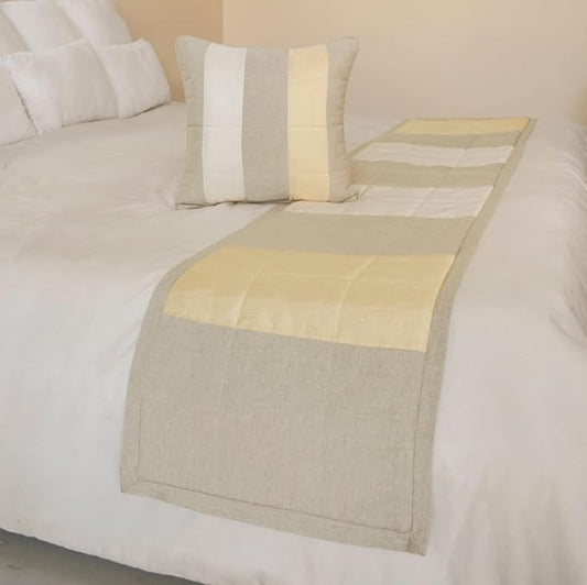 The HomeCentric King/Queen/Twin Beige Decorative Queen 74"x18" Bed Runner by TheHomeCentric