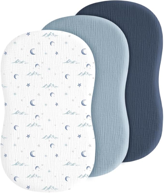 Baby Muslin Bassinet Sheets 3 Pack by Coreeky