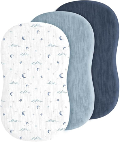 Baby Muslin Bassinet Sheets 3 Pack by Coreeky