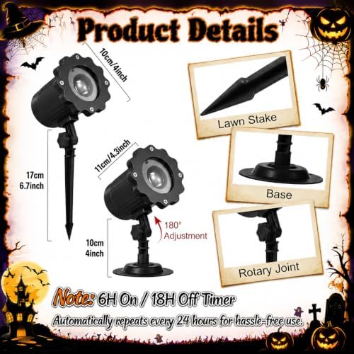 Halloween Projector Light Outdoor 2026 Upgraded Clear Ghost Light
