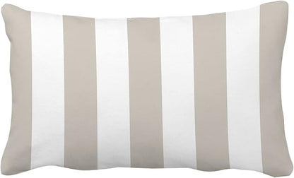 Leaveland Gray and White Stripe Set of 2 12x20 Inch Cotton Polyester Throw - Image 2