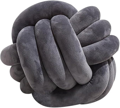 2 Pcs Knot Pillows, Dark Grey Knotted Ball Pillow Plush Throw Pillows - Image 7