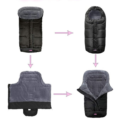 Cozy Toe Stroller Bunting Bag, Soft Coral Fleece Lining, Weather Proof - Image 4