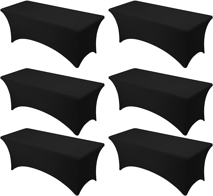 6-Pack Premium Black Spandex Tablecloths by DailySet