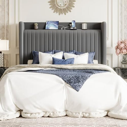 sha cerlin queen size velvet bed frame with, close-up detail