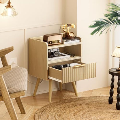 huuger nightstand with charging station, usb-c port, end on a desk or shelf