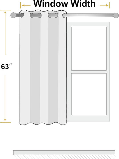 chrisdowa white blackout curtains 63 inches long 2, front angle view