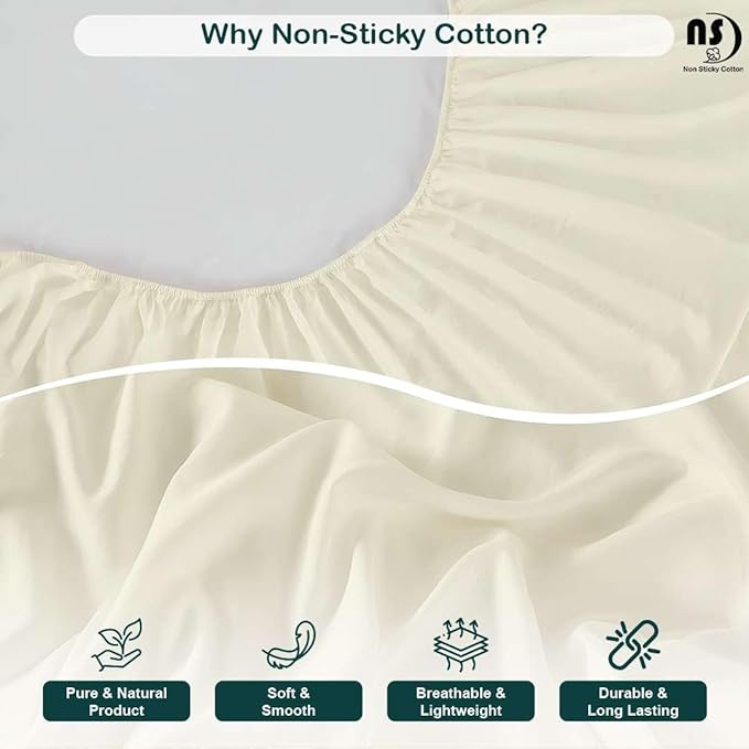 NON Sticky cotton Twin Size Sleeper Sofa Sheets, 4 Piece Egyptian Cotton Bed - Image 4
