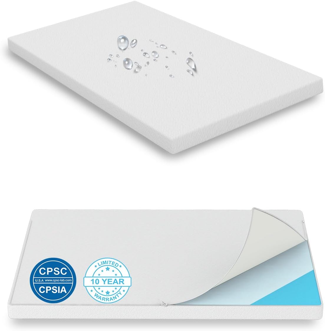 2"x27.5"x52" mattress topper, 27.5" wx52 l size with, main product view