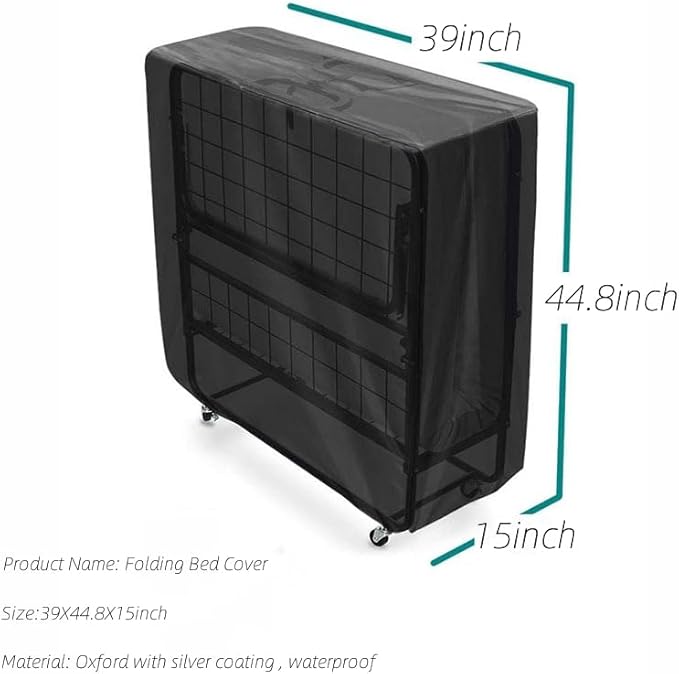 Rollaway Bed Cover, Waterproof and Dustproof Folding Bed Storage Cover - Image 2