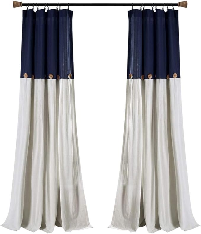 Lush Decor Linen Button Window Curtain Panel by LushDecor
