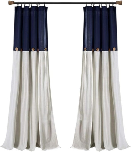 Lush Decor Linen Button Window Curtain Panel by LushDecor