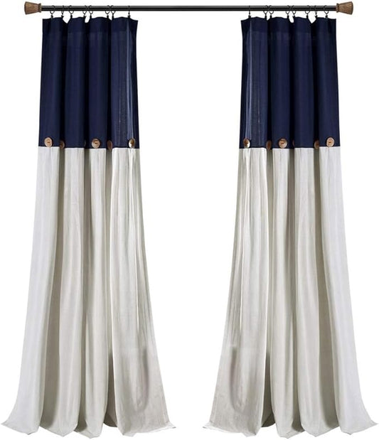 Lush Decor Linen Button Window Curtain Panel by LushDecor