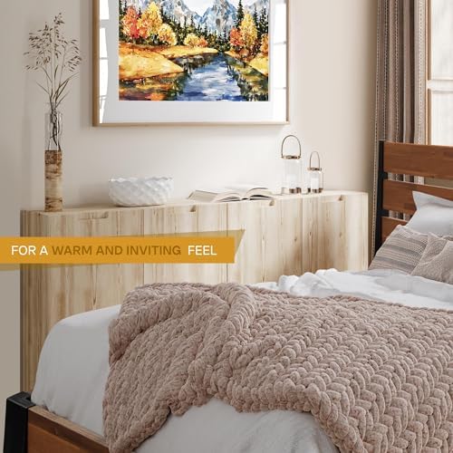 acacia emery bed frame with headboard 100% solid on a desk or shelf