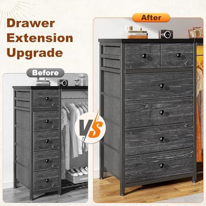 enhomee 49.2" w dresser with hanging rack & on a desk or shelf