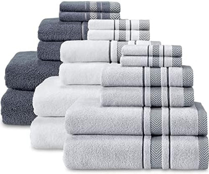 bath towels set for bathroom – luxury 6-piece, front angle view