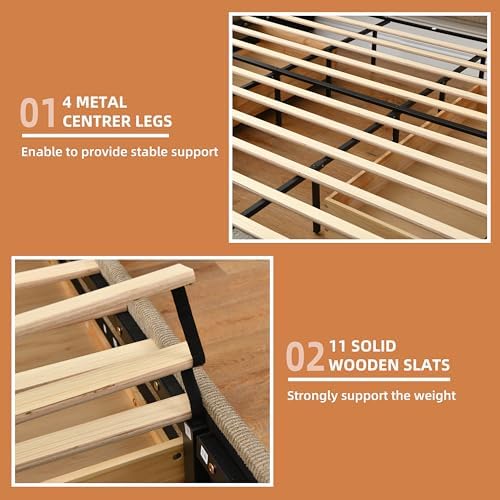 queen size platform bed frame with drawers & on a desk or shelf