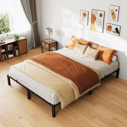 garveehome 10 inch full bed frame, heavy duty, front angle view