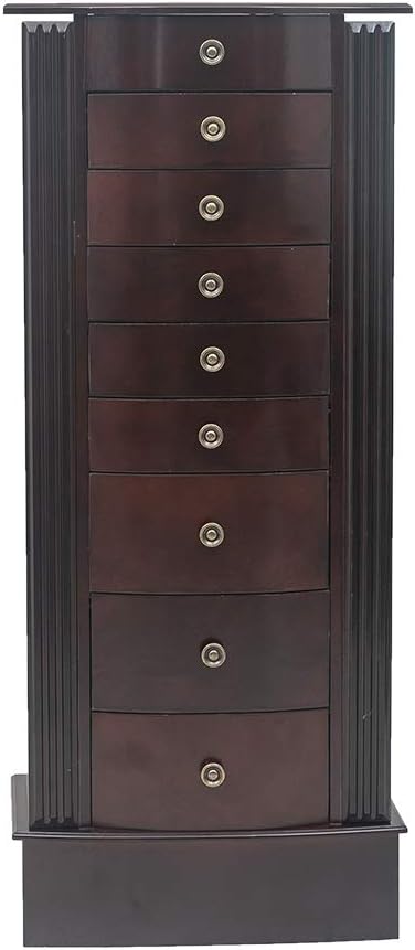 vasitelan large standing jewelry armoire cabinet chest with shown in use