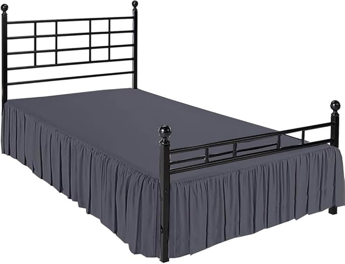 Ruffle Bed Skirt with Split Corners, Microfiber Dust Ruffled by Non-StickyCotton