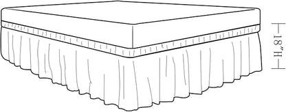 MEILA Wrap Around Bed Skirt Three Fabric Sides Elastic Dust Ruffled 18 Inch - Image 5