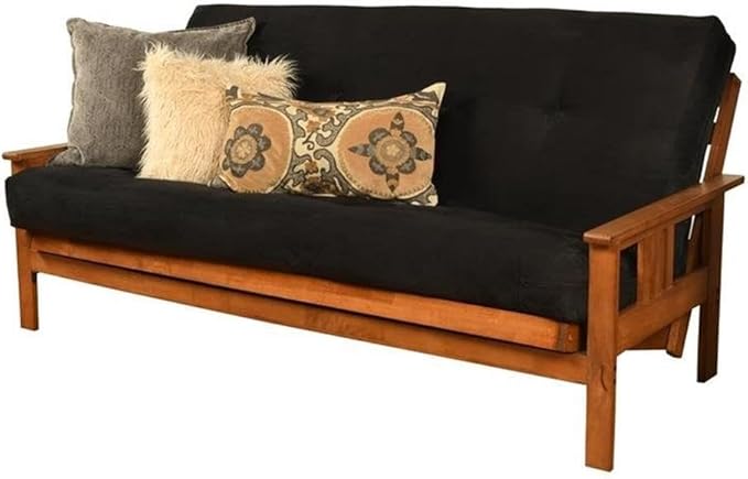 BOWERY HILL Full-Size Suede Fabric Futon in Black-Frame Not Included by BOWERYHILL