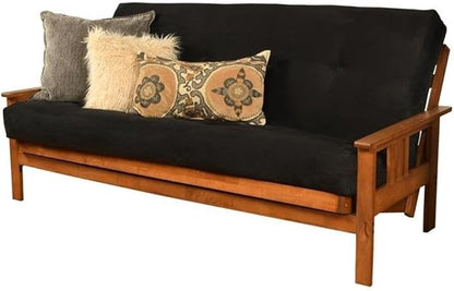 BOWERY HILL Full-Size Suede Fabric Futon in Black-Frame Not Included by BOWERYHILL