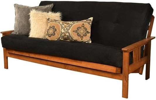 BOWERY HILL Full-Size Suede Fabric Futon in Black-Frame Not Included by BOWERYHILL