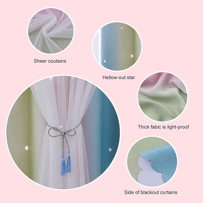 Ombre Rainbow Blackout Curtains - Image 4