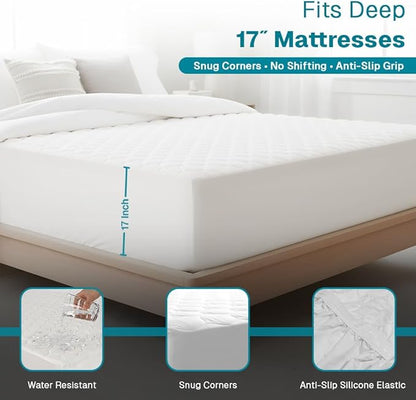 FABDREAMS Organic Quilted Mattress Protector Full Size | Mattress Pad| Mattress - Image 6