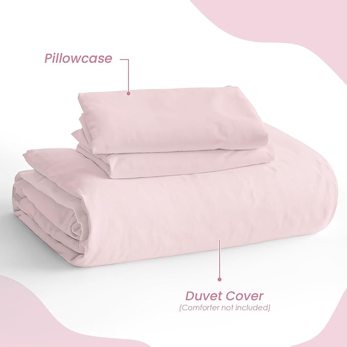 SANDJEST Pink Duvet Cover Sets Full Size - Image 4