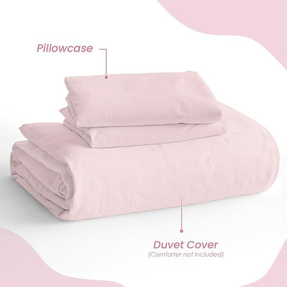 SANDJEST Pink Duvet Cover Sets Full Size - Image 4