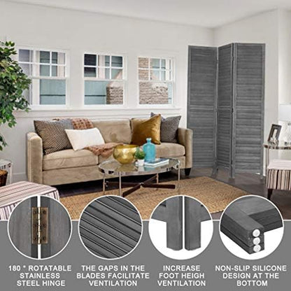 3 panel wood room divider 5.7 ft tall, close-up detail