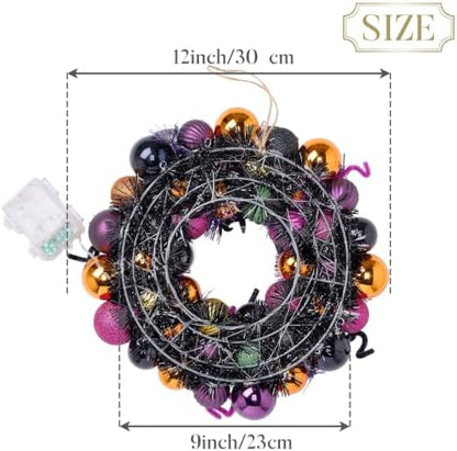 Valery Madelyn Halloween Decorations 12" Pumpkin Wreath for Front Door