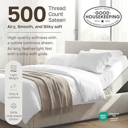 california design den 100% cotton sateen split king, close-up detail