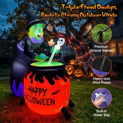 Luxspire 8FT Halloween Inflatable Outdoor, Halloween Witch Inflatables