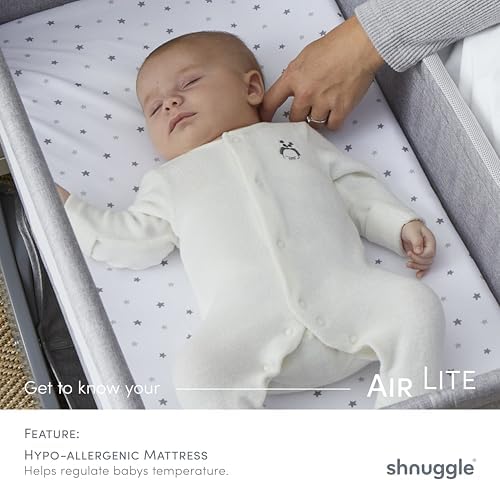 shnuggle bedside sleeper bassinet (air lite) - adjustable on a desk or shelf