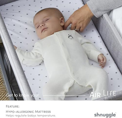 shnuggle bedside sleeper bassinet (air lite) - adjustable on a desk or shelf