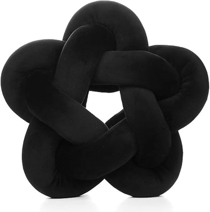 Knot Plush Throw Pillow Handmade Knotted Star Pillow Soft Sofa Lumbar Cushion by Wadser