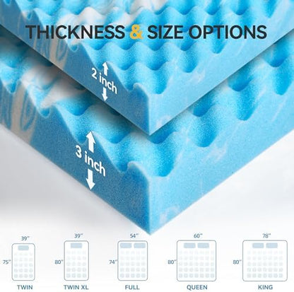 sinweek 2 inch egg crate memory foam mattress, view 9