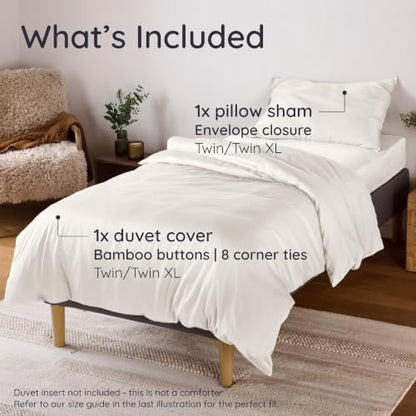 bambaw 100% viscose derived from bamboo cooling duvet shown in use