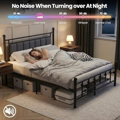 velvet upholstered full bed frame with headboard, close-up detail
