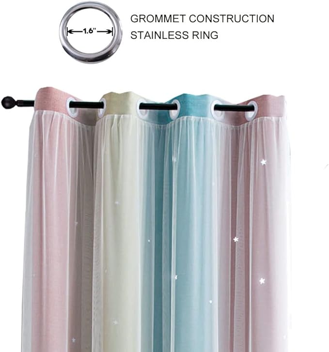 FANLI Ombre Rainbow Blackout Curtains - Image 2
