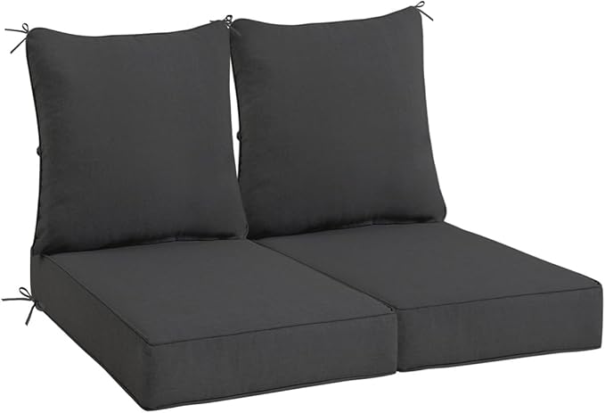 Sundale Outdoor Olefin Deep Seat Cushion Set of 2, Patio Chair Cushion and by SundaleOutdoor