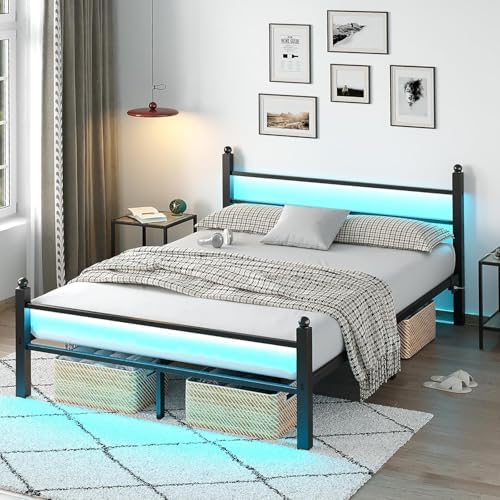 collaredeagle queen bed frame with led lights and, package contents