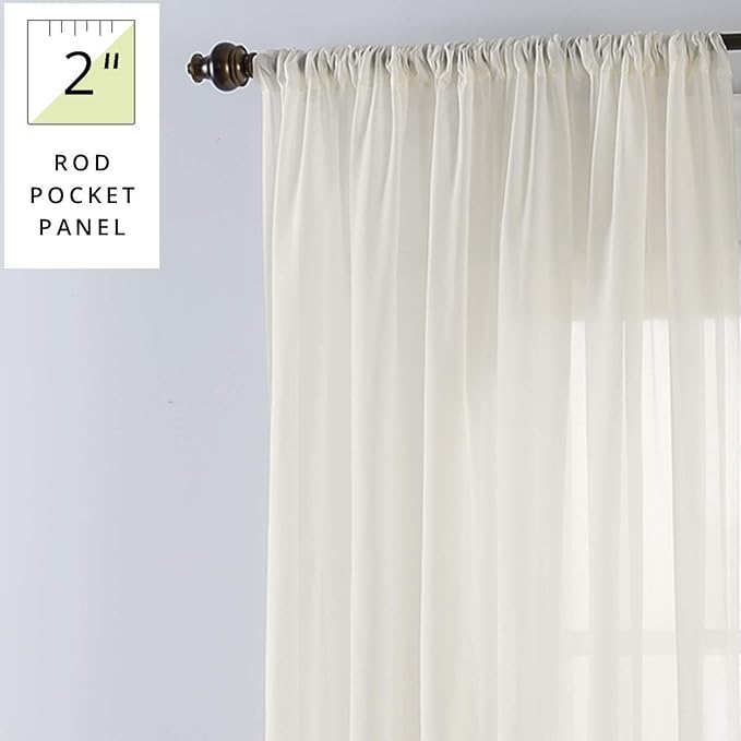 SmartSheer Solid Rod Pocket Window Sheer Panel - Image 2