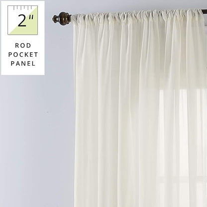 SmartSheer Solid Rod Pocket Window Sheer Panel - Image 2