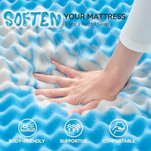 sinweek 2 inch egg crate memory foam mattress showing dimensions