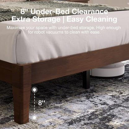 novilla queen bed frame with 3-level adjustable storage showing dimensions