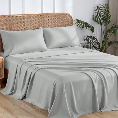 100% bamboo viscose twin xl size sheets set, close-up detail